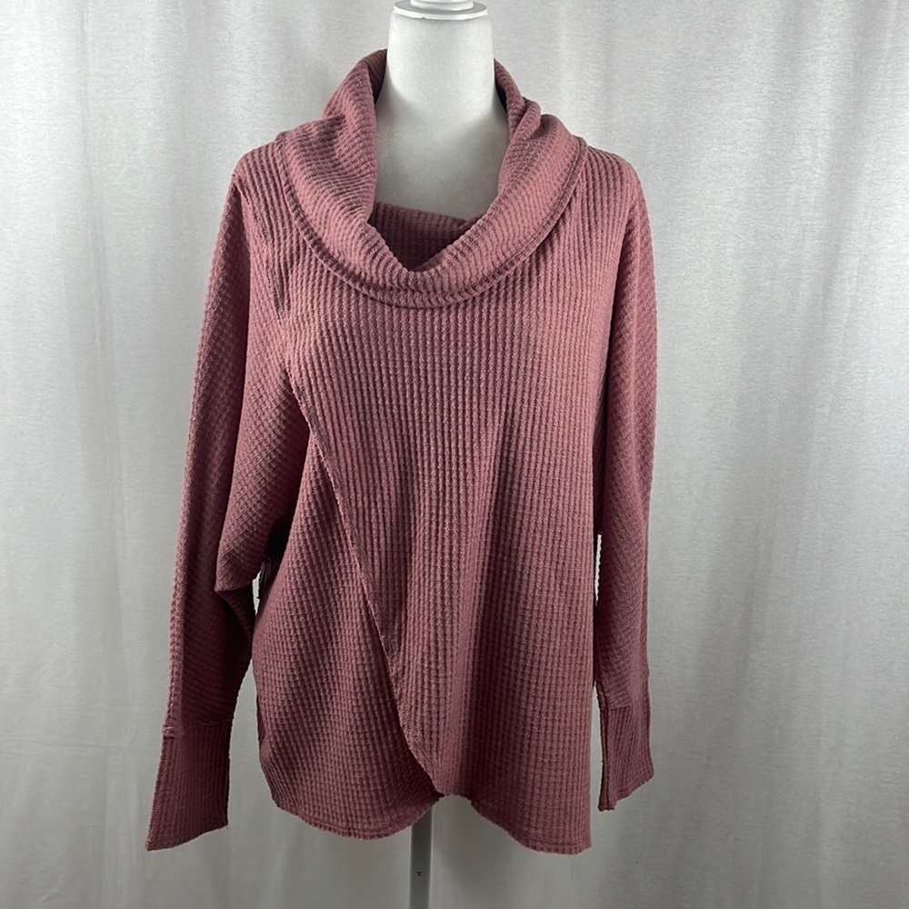 LuLaRoe Kristen Pink Cowl Neck Oversize Lounge Pullover Top Womens Size L